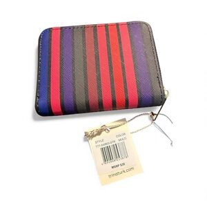 Trina Turk Striped Small Zip Around Wallet